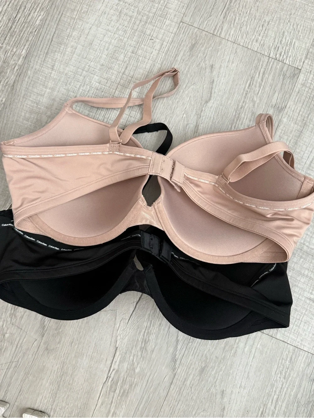 Calvin Klein Two-Tone Smooth Push-Up Bra — Black & Blush